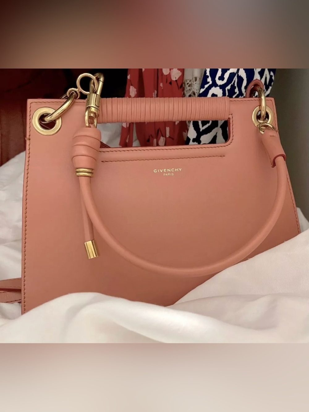 Givenchy Whip Small Corssbody Bag Purse in Pink Coral Satchel with Gold Hardware